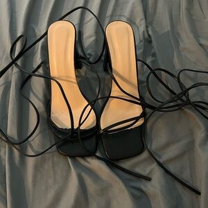 Elegant Black Strappy Heels